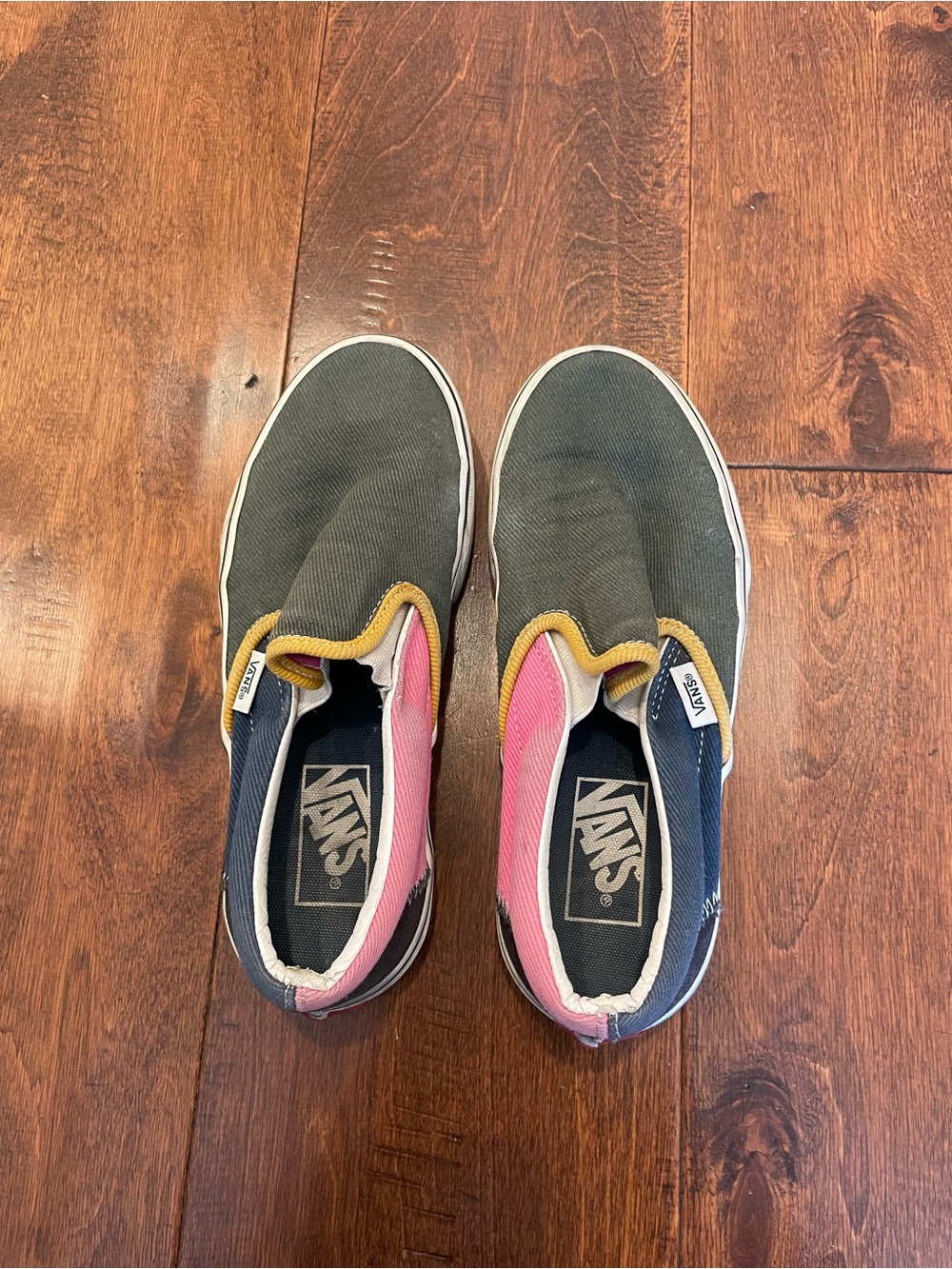 Vans Kids Classic Slip-On Varsity - Olive, Navy & Pink